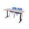 Cain Rectangle Tables > Training Tables > Cain Training Table & Chair Sets, 72 W, 24 L, 29 H, Maple MTRCT7224PL47BE - alternate 1